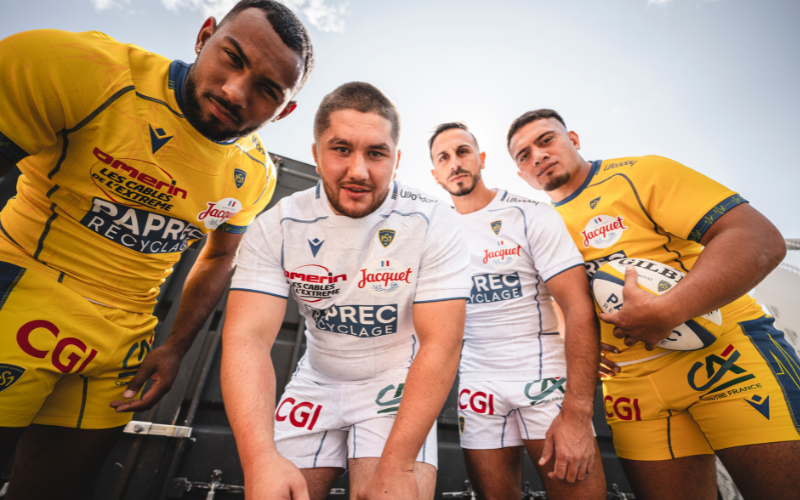 Maillot Rugby Domicile ASM Clermont Auvergne Macron Réplica Enfant 2020/2021 – Officiel Jaune Et Bleu